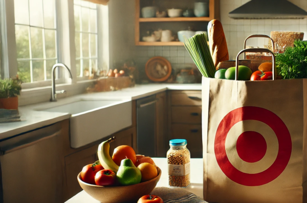 Target Grocery Bag on Counter